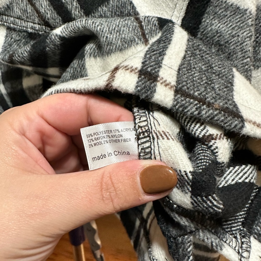 🌼Lane Bryant Plaid Black and White Women's Jacket Size 22/24 - Picture 7 of 7